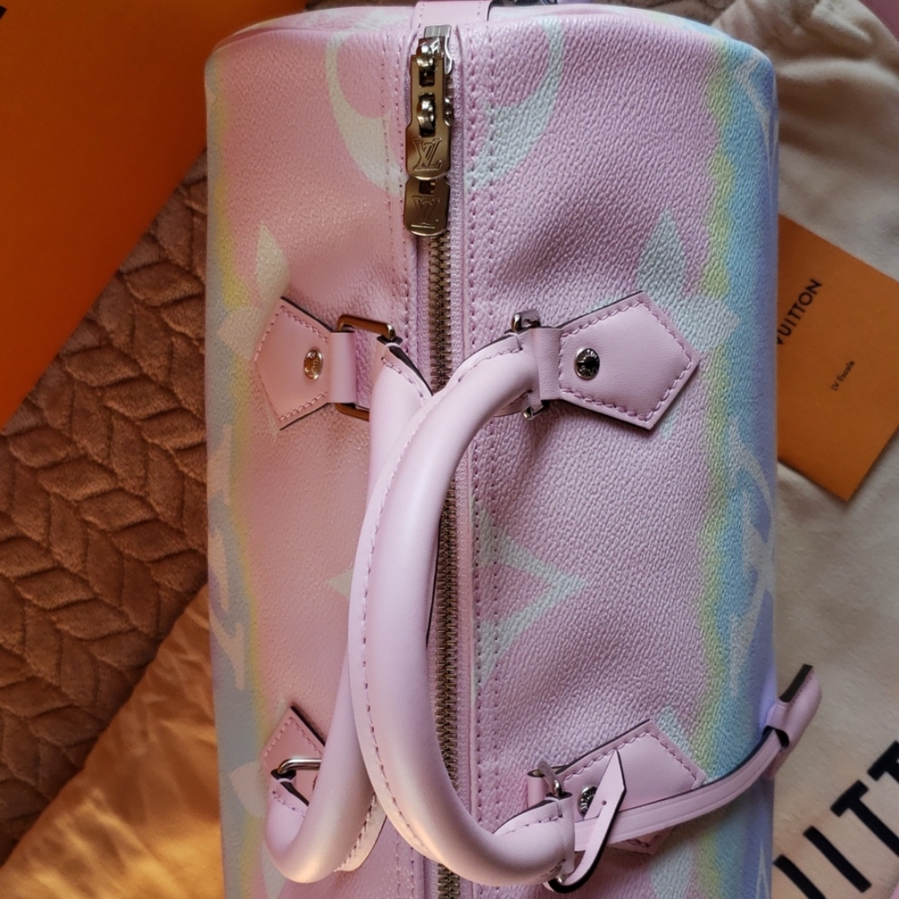 Louis Vuitton Escale Speedy 30 Giant Flower Monogram Pastel Pink Bag - Picture 6 of 12